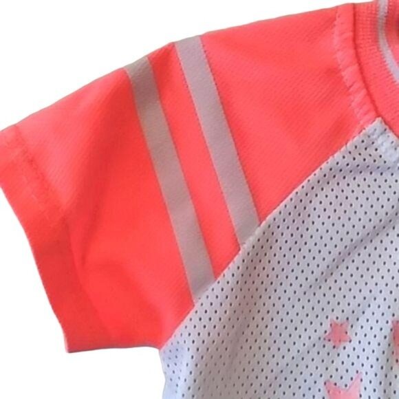 Diva X-Small Raglan Top Girls "You Got This Girl" Neon Pink White Mesh Tee Shirt - Picture 4 of 7